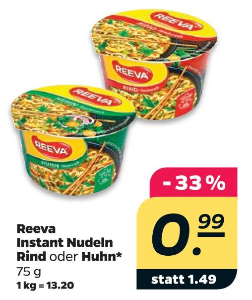 Instant Nudeln Rind oder Huhn