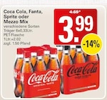 Aktuelle Coca Cola Angebote bei WEZ in Löhne Aktuelles Coca Cola, Fanta, Sprite oder Mezzo Mix Angebot bei WEZ in Löhne ab 3,99 €