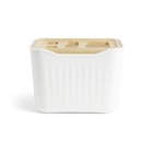 Support brosse à dent plastique blanc avec couvercle bambou 4 trous dans le catalogue Gifi