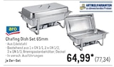 Chafing Dish Set 65mm von aro im aktuellen METRO Prospekt für 77,34 €