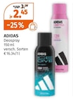 Deospray von Adidas für 2,45 € bei Müller im Angebot Deospray von Adidas im aktuellen Müller Prospekt