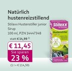 Hustenstiller junior Sirup Angebote von Stilaxx bei mea - meine apotheke Monheim für 11,45 €