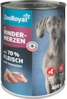 ZooRoyal Elmshorn - Hundennahrung mit Rinderherzen Angebot im Prospekt Hundennahrung mit Rinderherzen bei ZooRoyal im Elmshorn Prospekt für 0,99 €
