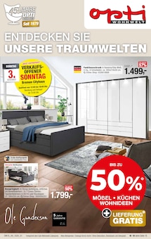 Boxspringbett im Opti-Wohnwelt Prospekt "Traumwelten entdecken" mit 18 Seiten (Bremen)