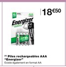 Piles rechargeables AAA - Energizer dans le catalogue Monoprix