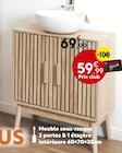 Meuble sous vasque 2 portes & 1 étagère intérieure à 59,99 € dans le catalogue Maxi Bazar