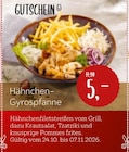 Aktuelle Grill Angebote bei XXXLutz in Duisburg Aktuelles Hähnchen-Gyrospfanne Hähnchenfiletstreifen vom Grill, dazu Krautsalat, Tzatziki und knusprige Pommes frites Angebot bei XXXLutz in Duisburg ab 5,00 €