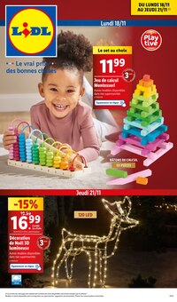 Prospectus Lidl de la semaine "Le vrai prix des bonnes choses" avec 1 pages, valide du 18/11/2024 au 21/11/2024 pour Bergerac et alentours