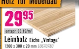 Leimholz Eiche "Vintage" im aktuellen Hornbach Prospekt