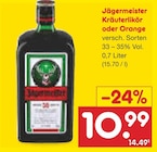 Kräuterlikör oder Orange im Angebot bei Netto Marken-Discount in Remscheid Kräuterlikör oder Orange Angebote von Jägermeister bei Netto Marken-Discount Remscheid für 10,99 €
