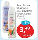 Shampoo von Jean & Len für 3,49 € bei budni im Angebot Shampoo von Jean & Len im aktuellen budni Prospekt