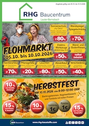 RHG Baucentrum Prospekt für Zwönitz mit 2 Seiten RHG Baucentrum Prospekt für Zwönitz: "Großer Flohmarkt – bis zu 80% Rabatt", 2 Seiten, 05.10.2026 - 10.10.2026