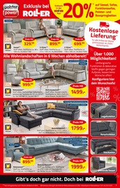 Sofa im ROLLER Prospekt in Ahaus Aktueller ROLLER Prospekt mit Sofa, "55 JAHRE - Galaktischer Schlussverkauf!", Seite 7