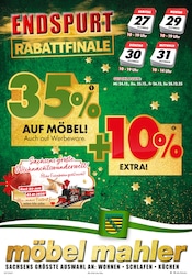 Aktueller Möbel Mahler Siebenlehn Möbel & Einrichtung Prospekt in Werdau und Umgebung, "ENDSPURT RABATTFINALE" mit 16 Seiten, 24.12.2025 - 31.12.2025