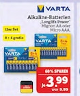 Alkaline-Batterien "Longlife Power" im Angebot bei Marktkauf in Schweinfurt Alkaline-Batterien "Longlife Power" Angebote von Varta bei Marktkauf Schweinfurt für 3,99 €