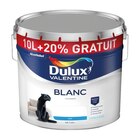 Peinture(d) murs et plafonds en phase aqueuse Dulux Valentine mat blanc 10L +20% gratuit - Dulux Valentine en promo chez Castorama Annecy à 54,90 €