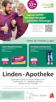 Aktueller mea - meine apotheke Prospekt (Bempflingen, 4 Seiten zum blättern mea - meine apotheke Prospekt Unsere April-Angebote mit 4 Seiten