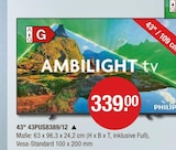 Ambilight TV im V-Markt Prospekt Ambilight TV von Philips im aktuellen V-Markt Prospekt für 339,00 €