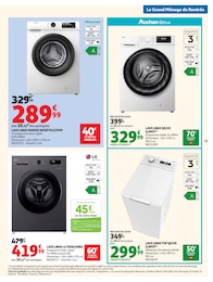 Prix et réduction Lave-Linge dans le prospectus Auchan Hypermarché en cours Offre Lave-Linge dans le catalogue Auchan Hypermarché du moment à la page 33