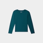 T-shirt coton manches longues à fronces vert canard fille - La Halle T-shirt coton manches longues à fronces vert canard fille à 3,99 € dans le catalogue La Halle