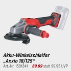 Akku-Winkelschleifer Axxio 18/125 von  im aktuellen toom Baumarkt Prospekt für 89,99 €