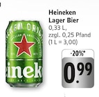 Lager Bier Angebote von Heineken bei EDEKA Heidelberg für 0,99 €