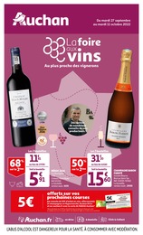 Auchan Catalogue "La foire aux vins, au plus proche des vignerons", 64 pages, Poitiers,  27/09/2022 - 11/10/2022
