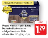 Deutsche Markenbutter mildgesäuert Angebote von Unsere Heimat bei E center Bietigheim-Bissingen für 1,29 €