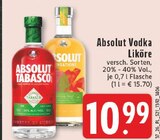 Vodka Liköre im Angebot bei E center in Bocholt Vodka Liköre Angebote von Absolut bei E center Bocholt für 10,99 €