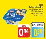 Joghurt mit der Ecke Angebote von müller bei EDEKA Jena für 0,39 €