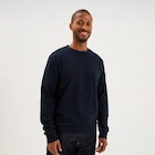 Promo Sweat molleton col rond bleu marine homme à 12,99 € dans le catalogue La Halle à Lanester
