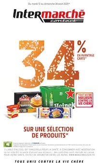 Prospectus Intermarché à Pas des Lanciers, "34% EN AVANTAGE CARTE SUR UNE SÉLECTION DE PRODUITS", 16 pages de promos valables du 12/08/2025 au 24/08/2025