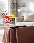 Coffre banc pliable Scott velours côtelé en promo chez Maxi Bazar Coffre banc pliable Scott velours côtelé dans le catalogue Maxi Bazar