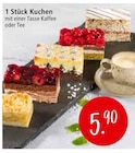 Aktuelles 1 Stück Kuchen mit einer Tasse Kaffee oder Tee Angebot bei Zurbrüggen in Lünen ab 5,90 €