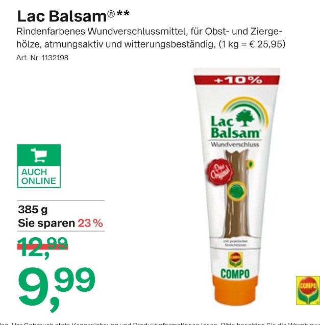 BayWa Sonthofen - Lac Balsam Lac Balsam Angebot bei BayWa Sonthofen im Prospekt Den Garten im Herbst aktiv gestalten!