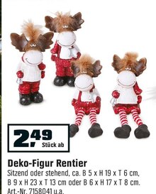 Deko-Figur Rentier bei OBI in Duisburg Deko-Figur Rentier im Angebot bei OBI Duisburg für 2,49 €