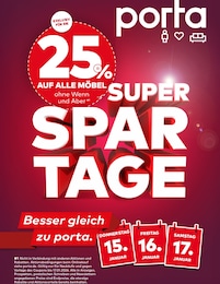 porta Möbel Prospekt: "SUPER SPAR TAGE", 1 Seite, 15.01.2026 - 17.01.2026