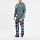 Ensemble pyjama manches longues 2 pièces vert homme - La Halle Ensemble pyjama manches longues 2 pièces vert homme à 19,59 € dans le catalogue La Halle