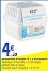 Absorbeur d'humidité + 2 recharges - ECO+ dans le catalogue E.Leclerc