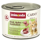 Aktuelles Animonda Carny Kitten Rind, Huhn + Kaninchen 200 g Angebot bei Zookauf in Hannover ab 1,19 €