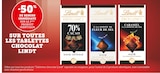 -50% de remise immédiate sur le 2ème produit identique sur toutes les tablettes chocolat lindt à Bi1 dans Bonnétage