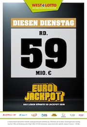 Westlotto Prospekt: "Diesen Dienstag rd. 59 Mio. €", 3 Seiten, 28.10.2024 - 29.10.2024