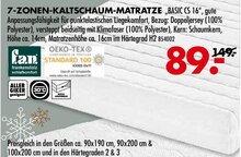 7-ZONEN-KALTSCHAUM-MATRATZE „BASIC CS 16“ bei Möbel Kraft in Falkensee 7-ZONEN-KALTSCHAUM-MATRATZE „BASIC CS 16“ im Angebot bei Möbel Kraft Falkensee für 89,00 €