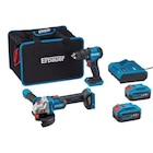 Pack perceuse + meuleuse Erbauer sans fil 2 batteries 4 Ah/18 V + chargeur à Castorama dans Pierrelaye Pack perceuse + meuleuse Erbauer sans fil 2 batteries 4 Ah/18 V + chargeur à Castorama dans Pierrelaye