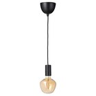 Lampenaufhängung +LED-Leuchtmittel schwarz Glockenform/Klarglas braun von SUNNEBY / MOLNART im aktuellen IKEA Prospekt