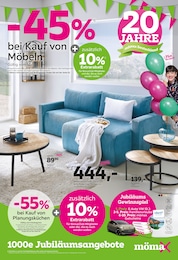 Aktueller mömax Prospekt, "Jubiläumsaktion: -45% bei Kauf von Möbeln", mit Angeboten der Woche, gültig von 12.03.2024 bis 12.03.2024