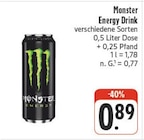 Energy Drink Angebote von Monster bei nah und gut Ansbach für 0,89 €