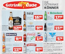 Bier im Getränke Oase Prospekt "Aktuelle Angebote" mit 1 Seiten (Soest)