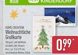 Weihnachtliche Grußkarte von HOME CREATION für 0,99 € bei ALDI Nord im Angebot Weihnachtliche Grußkarte von HOME CREATION im aktuellen ALDI Nord Prospekt