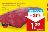 Aktuelles Falsches Filet vom Jungbullen Angebot bei Netto Marken-Discount in Regensburg ab 1,29 €